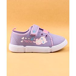 Cute Walk by Babyhug Casual Shoes with Velcro Closure & Kitty Print - Pink