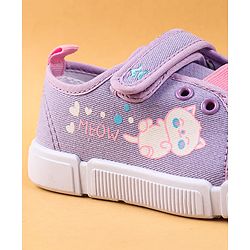 Cute Walk by Babyhug Casual Shoes with Velcro Closure & Kitty Print - Pink