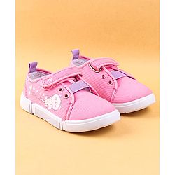Cute Walk by Babyhug Casual Shoes with Velcro Closure & Kitty Print - Pink