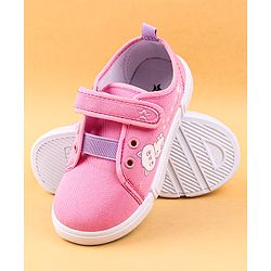 Cute Walk by Babyhug Casual Shoes with Velcro Closure & Kitty Print - Pink