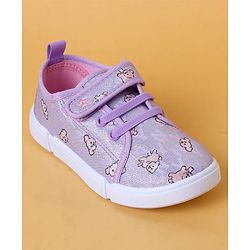 Cute Walk by Babyhug Casual Shoes With Velcro Closure & Animal Print - Purple