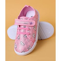 Cute Walk by Babyhug Casual Shoes With Velcro Closure & Animal Print - Purple