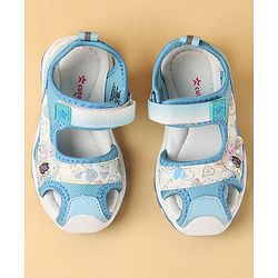 Cute Walk by Babyhug Velcro Closure Sandals with Hearts Glitter Print - Fuchsia