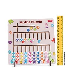 Babyhug Wooden Maths Puzzle Board for Kids| Learn Counting, Number Tracing & Matching| Montessori-Inspired Educational Toy| Early Brain Development| Motor Skills| Gift for Boys & Girls