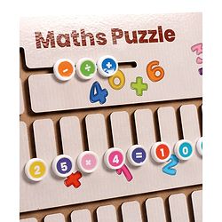 Babyhug Wooden Maths Puzzle Board for Kids| Learn Counting, Number Tracing & Matching| Montessori-Inspired Educational Toy| Early Brain Development| Motor Skills| Gift for Boys & Girls