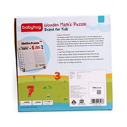 Babyhug Wooden Maths Puzzle Board for Kids| Learn Counting, Number Tracing & Matching| Montessori-Inspired Educational Toy| Early Brain Development| Motor Skills| Gift for Boys & Girls
