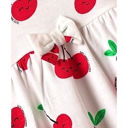 Babyhug Single Jersey Knit Half Sleeves Frocks With Bow & Tropical Theme Pack Of 2 - Red & White