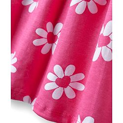 Babyhug Single Jersey Knit Half Sleeves Floral & Heart Printed Frocks With Bow Applique Pack of 2 - Pink & Navy Blue