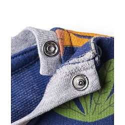 Babyhug Single Jersey Knit Full Sleeves T-Shirt & Lounge Pant Co-Ord Set With Animal Print - Navy Blue