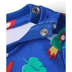 Babyhug Single Jersey Knit Full Sleeves Co-ords T-Shirt & Lounge Pant Set with Tropical Theme Print - Blue