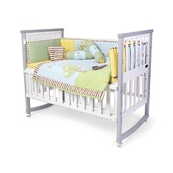 Babyhug Premium Cotton Crib Bedding Set Farm Theme Large Pack of 6 - Light Green (Cot not Included)