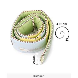 Babyhug Premium Cotton Crib Bedding Set Farm Theme Large Pack of 6 - Light Green (Cot not Included)