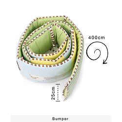 Babyhug Premium Cotton Crib Bedding Set Farm Theme Large Pack of 6 - Light Green (Cot not Included)