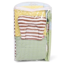 Babyhug Premium Cotton Crib Bedding Set Farm Theme Large Pack of 6 - Light Green (Cot not Included)