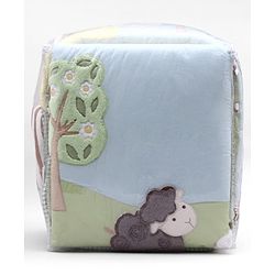 Babyhug Premium Cotton Crib Bedding Set Farm Theme Large Pack of 6 - Light Green (Cot not Included)