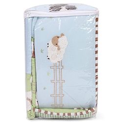 Babyhug Premium Cotton Crib Bedding Set Farm Theme Large Pack of 6 - Light Green (Cot not Included)