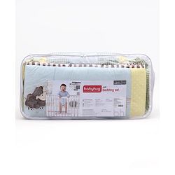 Babyhug Premium Cotton Crib Bedding Set Farm Theme Small Pack of 6 - Light Green (Cot not Included)