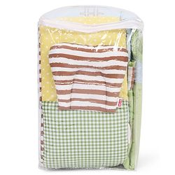 Babyhug Premium Cotton Crib Bedding Set Farm Theme Small Pack of 6 - Light Green (Cot not Included)