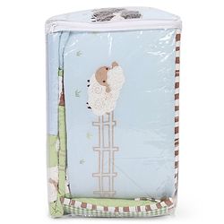 Babyhug Premium Cotton Crib Bedding Set Farm Theme Small Pack of 6 - Light Green (Cot not Included)