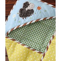 Babyhug Premium Cotton Hooded Wrapper Farm Theme - Yellow