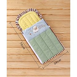 Babyhug Premium Cotton Baby Nest Bag Farm Theme - Yellow & Blue