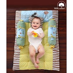 Babyhug Premium Cotton Bedding Set Farm Theme Pack of 4 - Yellow