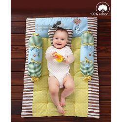 Babyhug Premium Cotton Bedding Set Farm Theme Pack of 4 - Yellow