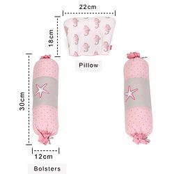 Babyhug Premium Cotton Embroidered Crib Bedding Set Seahorse Theme Large Pack of 6 - Pink