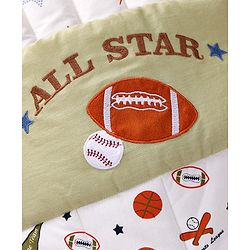 Babyhug Premium Cotton Baby Nest Bag Sports Theme - Multicolour