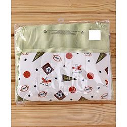 Babyhug Premium Cotton Baby Nest Bag Sports Theme - Multicolour