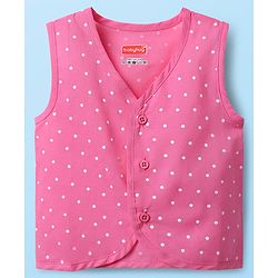Babyhug 100% Cotton Cambric Woven Front Open Sleeveless Jhabla with Fruit Print Pack of 3 - Yellow Pink & White