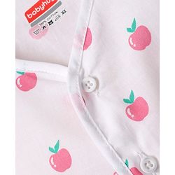 Babyhug 100% Cotton Cambric Woven Front Open Sleeveless Jhabla with Fruit Print Pack of 3 - Yellow Pink & White