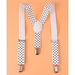 Babyhug Suspender with Polka Dot Design Free Size - White