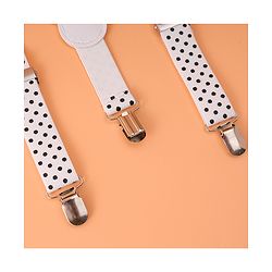 Babyhug Suspender with Polka Dot Design Free Size - White