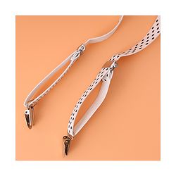 Babyhug Suspender with Polka Dot Design Free Size - White