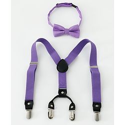 Babyhug Bow and Suspender Set - Purple