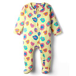 Babyhug Cotton Knit Full Sleeves Printed Footed Sleep Suit Pack of 2 - Yellow
