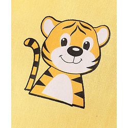 Babyhug 100% Cotton Front Open Sleeveless Jhablas With Stripes & Animal Print Pack Of 3 - Yellow & White