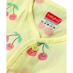 Babyhug 100% Cotton Cambric Woven Sleeveless Front Open Jhablas With Tropical Theme Print Pack of 3 - Light Blue Yellow & Light Pink