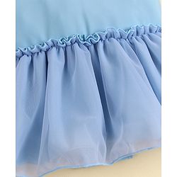 Babyhug Sleeveless Solid Colour Frock Swimsuit - Light Blue