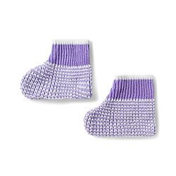 Babyhug Knitted Full Sleeves Striped Sweater Set With Cap & Booties - Lavender