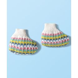 Babyhug Knit Full Sleeves Front Open Sweater & Pant Set with Cap with Knot & Booties with Cable Knit Design - Multicolor