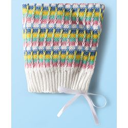 Babyhug Knit Full Sleeves Front Open Sweater & Pant Set with Cap with Knot & Booties with Cable Knit Design - Multicolor