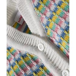 Babyhug Knit Full Sleeves Front Open Sweater & Pant Set with Cap with Knot & Booties with Cable Knit Design - Multicolor