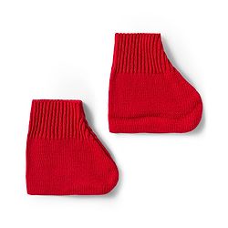 Babyhug Knitted Full Sleeves Striped Sweater Set With Cap & Booties - Red & Navy Blue