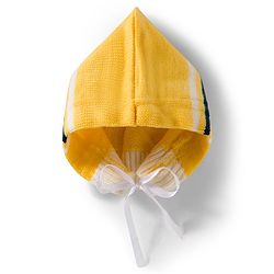Babyhug Knit Full Sleeves Front Open Sweater Set with Stripes & Cap & Booties - Yellow White & Beige