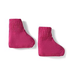 Babyhug Knit Full Sleeves Solid Color Front Open Sweater Set with Pair of Mittens & Cap - Dark Pink