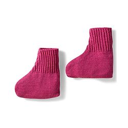 Babyhug Knit Full Sleeves Solid Color Front Open Sweater Set with Pair of Mittens & Cap - Dark Pink