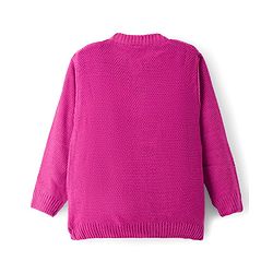 Babyhug Knit Full Sleeves Solid Color Front Open Sweater - Pink