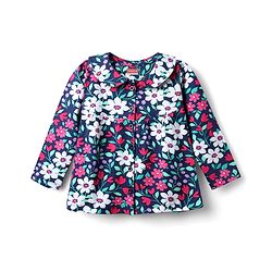 Babyhug 100% Cotton Knit Full Sleeves Co-ords Night Suit With Floral Print - Purple